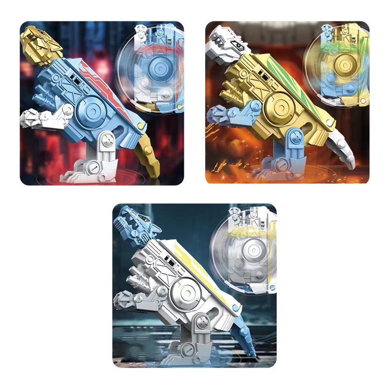 FluxTron dinosaur spinner legetøj, der er både transformer og håndspinner. Engagerende og lærerigt.