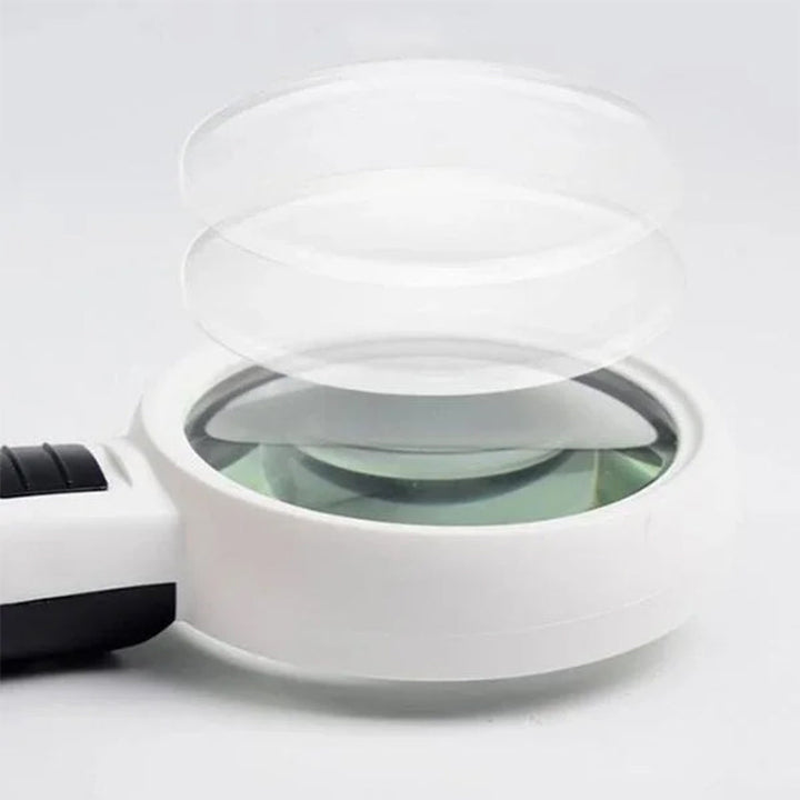 FocusLite forstørrelsesglas med stor 12,7 cm glaslinse for overlegen 30x forstørrelse og klart syn.