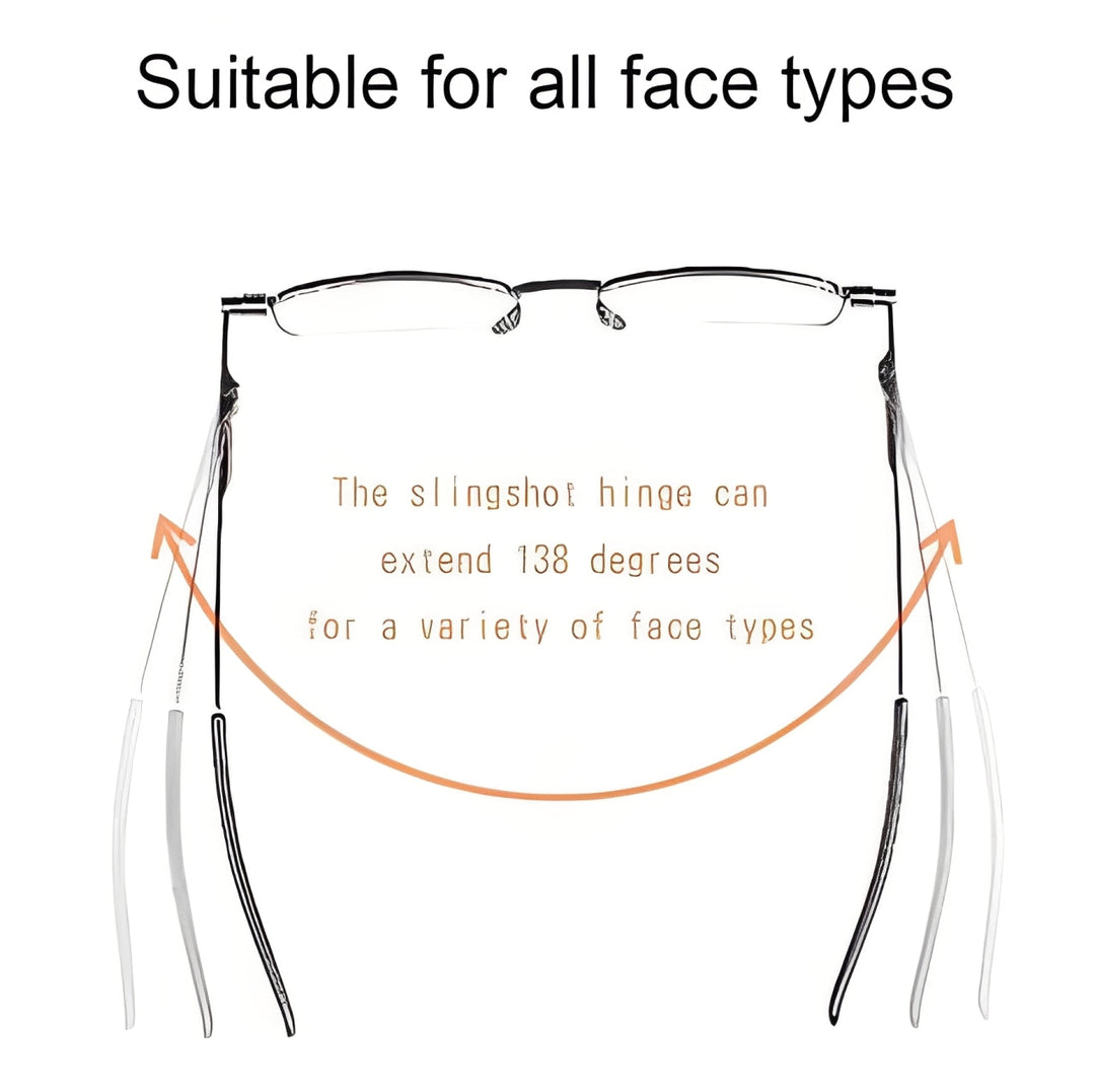 Holdbare unisex læsebriller, foldbare og letvægts. Perfekt til daglig brug, rejser og som synshjælp.
