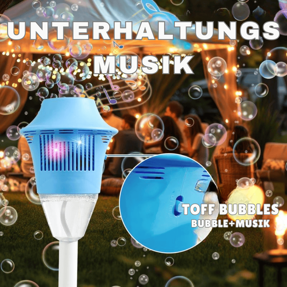 Magisk FountainFizz boblemaskine skaber glæde. Ideel til familiehygge, børnefester & leg indendørs/ude.