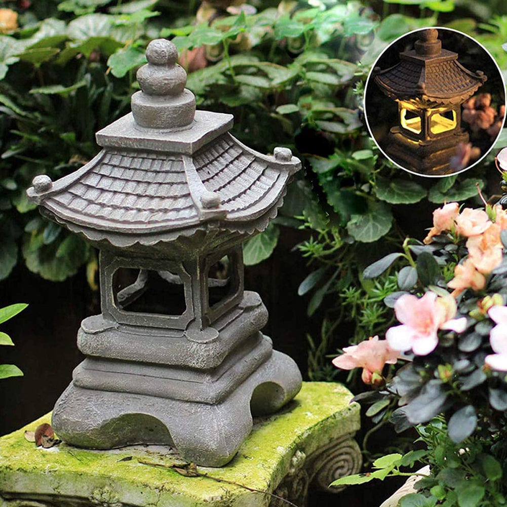 Traditionel japansk solcellelampe for haveindretning. Giver et beroligende stemningslys, ideel til aftenhygge.