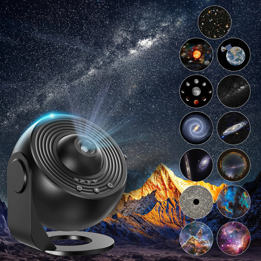 Galaxy Planetarium Projektor med stjernehimmel og univers til børneværelset. 13-i-1 natlampe.
