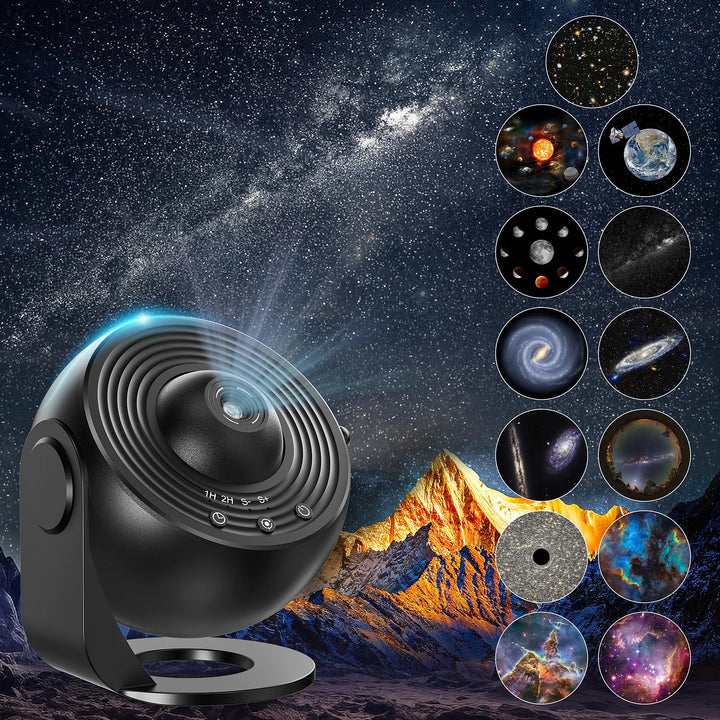Galaxy Planetarium Projektor med stjernehimmel og univers til børneværelset. 13-i-1 natlampe.