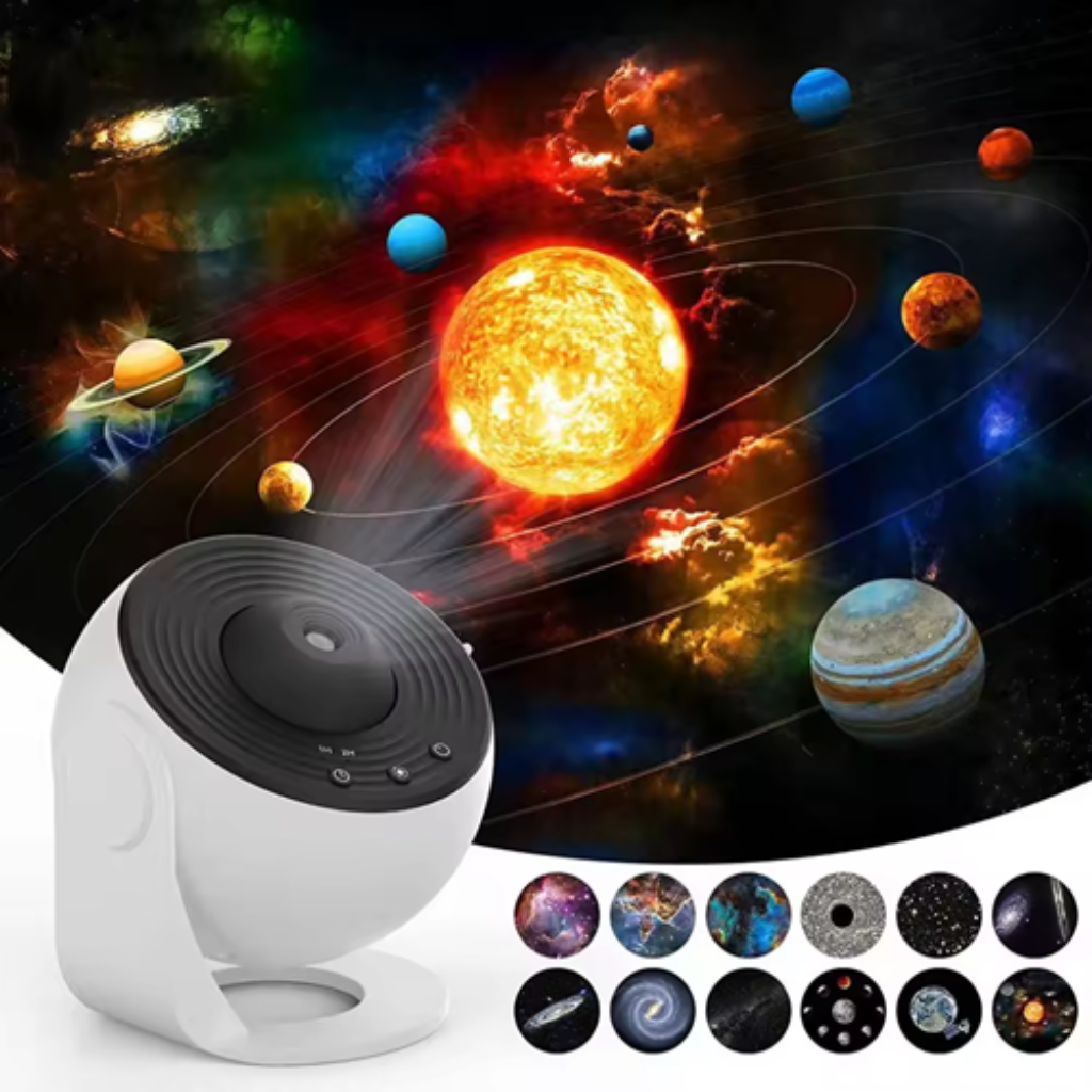 GalaxySky projektor med HD stjernehimmel, oplyst rum med lysende galaksemønstre, ideel til afslapning derhjemme.