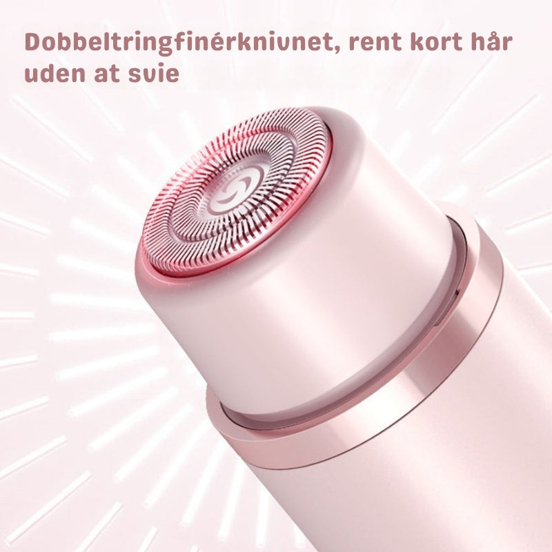 Vandtæt GlowEdge 2-i-1 unisex trimmer til personlig pleje. Perfekt til ansigt, krop og intimområder.