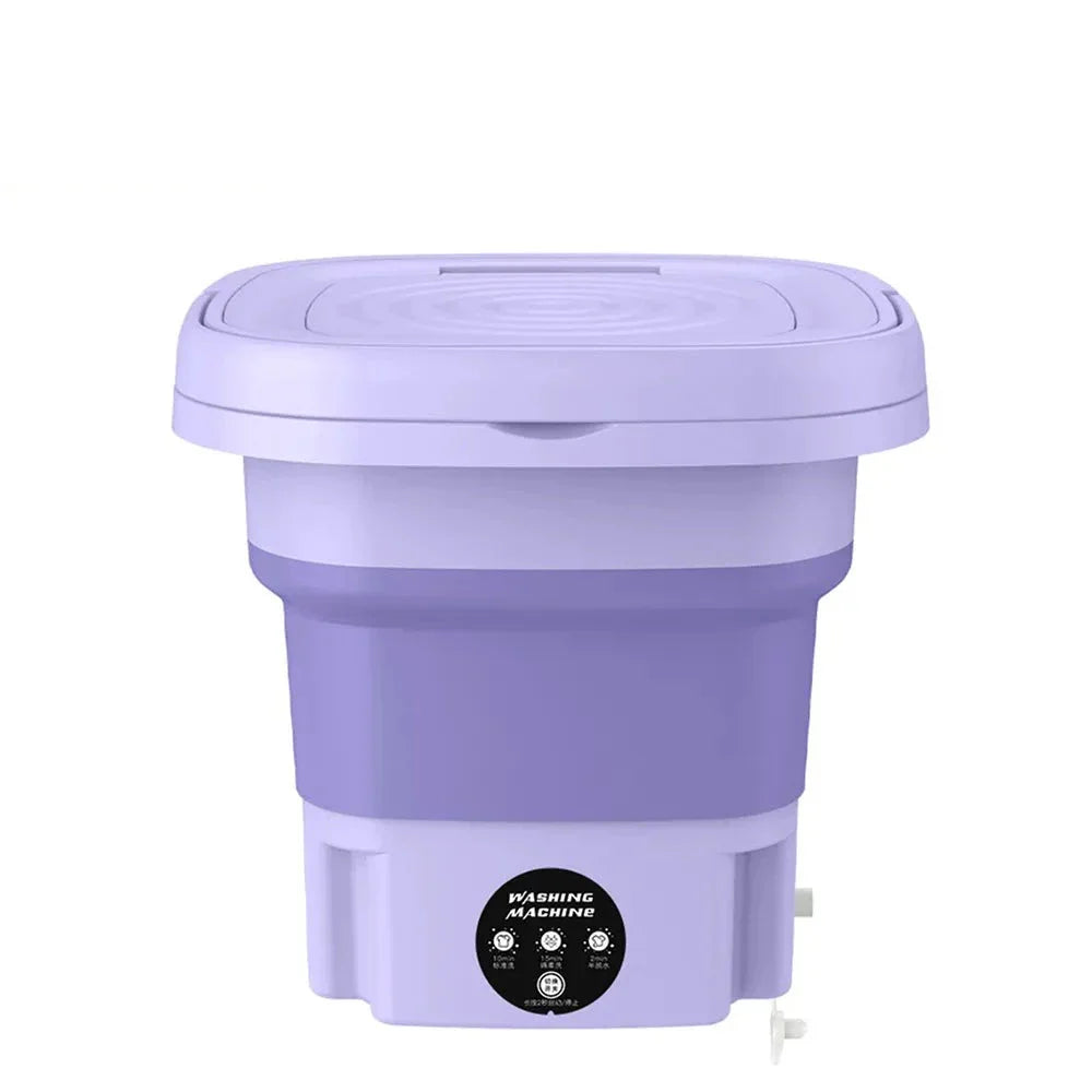 Sammenklappelig minivaskemaskine 8L. Kompakt design for nem tøjvask i små hjem.