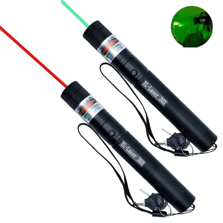 Højtydende grøn laserpointer med robust aluminiumskabinet og ergonomisk design til præcise anvendelser.