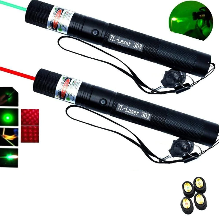 Højtydende grøn laserpointer med robust aluminiumskabinet og ergonomisk design til præcise anvendelser.