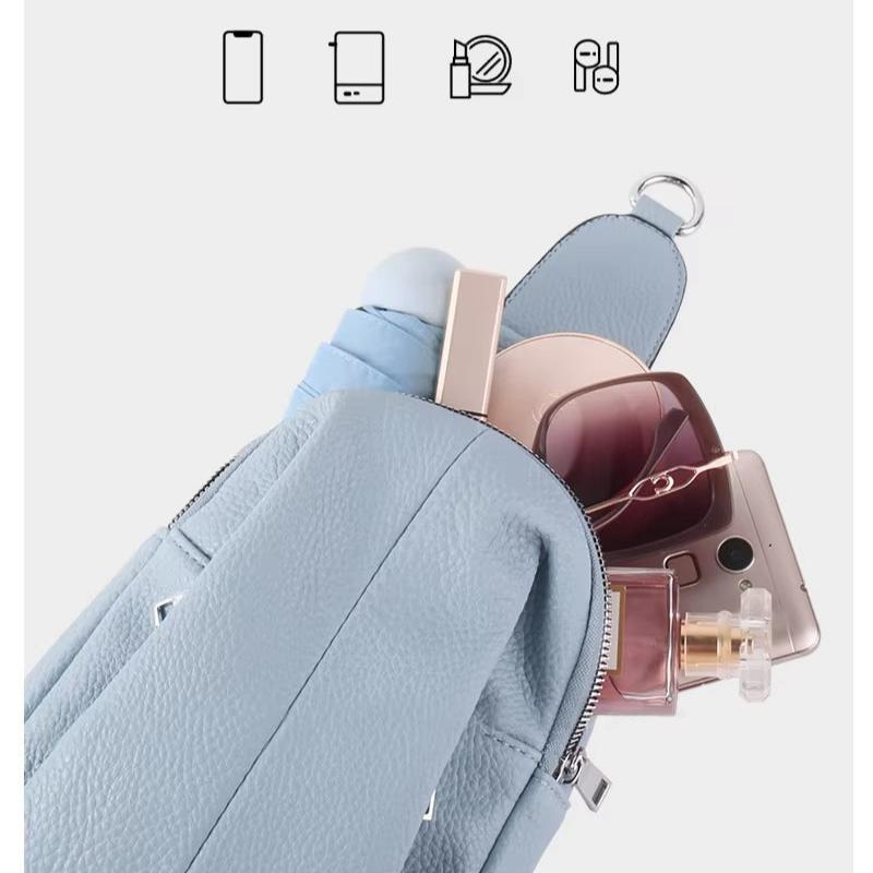 Stilfuld geometrisk læder crossbody taske til kvinder. En elegant accessory, perfekt til bybrug.