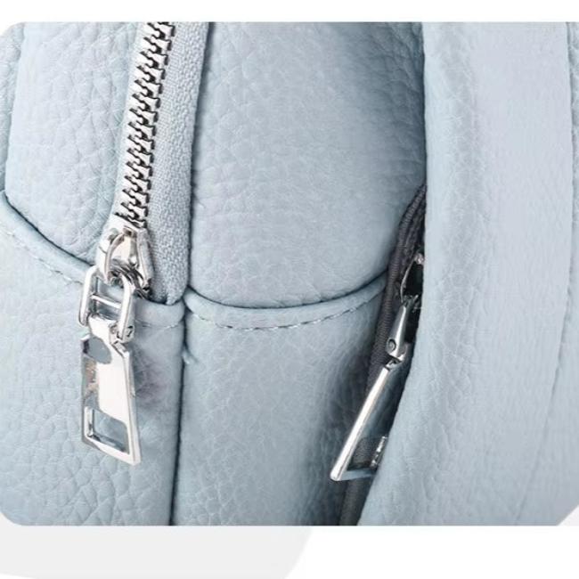 Dame taske i ægte læder: Geometrisk crossbody med moderne look. Ideel gaveidé til hende.
