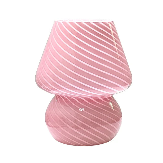 Eksklusiv håndlavet bordlampe i Murano-stil. Dekorativ designlampe til moderne og stilfuld bolig.