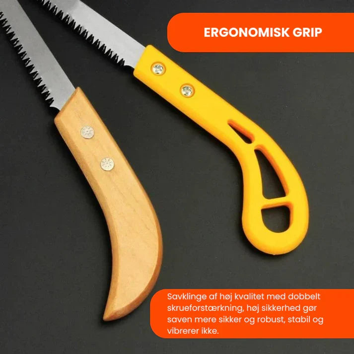 Skarp grensav med ergonomisk greb til præcis og effektiv beskæring.