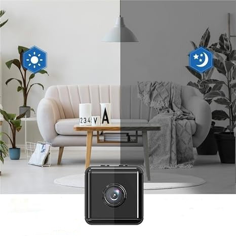 Stilrent HD overvågningskamera til indendørs/udendørs brug. WiFi sikkerhedskamera med nattesyn og alarmfunktion.
