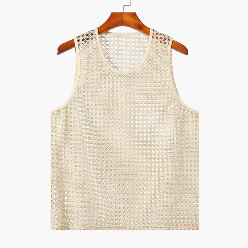 Blød herre tanktop med rund hals til træning og afslappet sommerbrug. Komfortabel ærmeløs stil.
