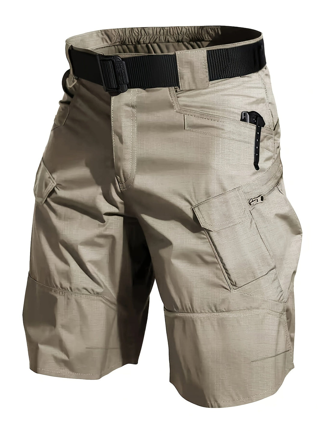 Smarte herre cargoshorts med praktiske multilommer og lynlåse, samt bælte. Perfekt til eventyr.