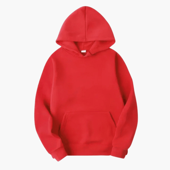 Model iført afslappet og varm herre hættetrøje. Komfortabel sweatshirt til mænd.