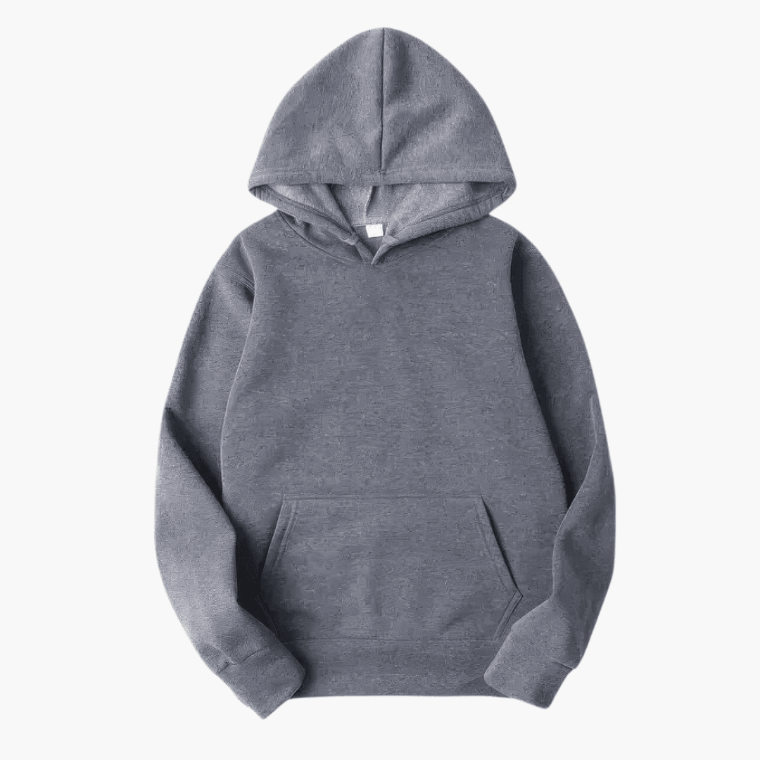 Komfortabel herre sweatshirt med praktiske kængurulommer. Perfekt til hverdag.