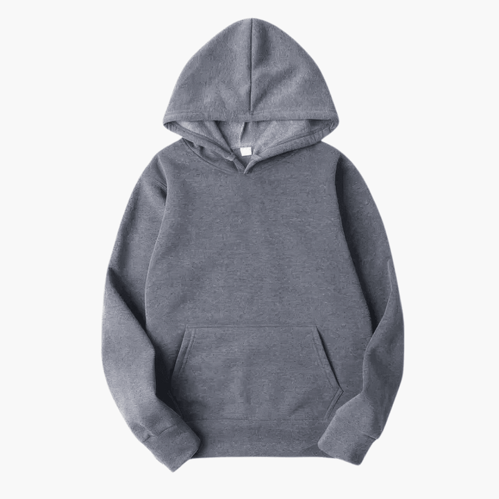 Komfortabel herre sweatshirt med praktiske kængurulommer. Perfekt til hverdag.
