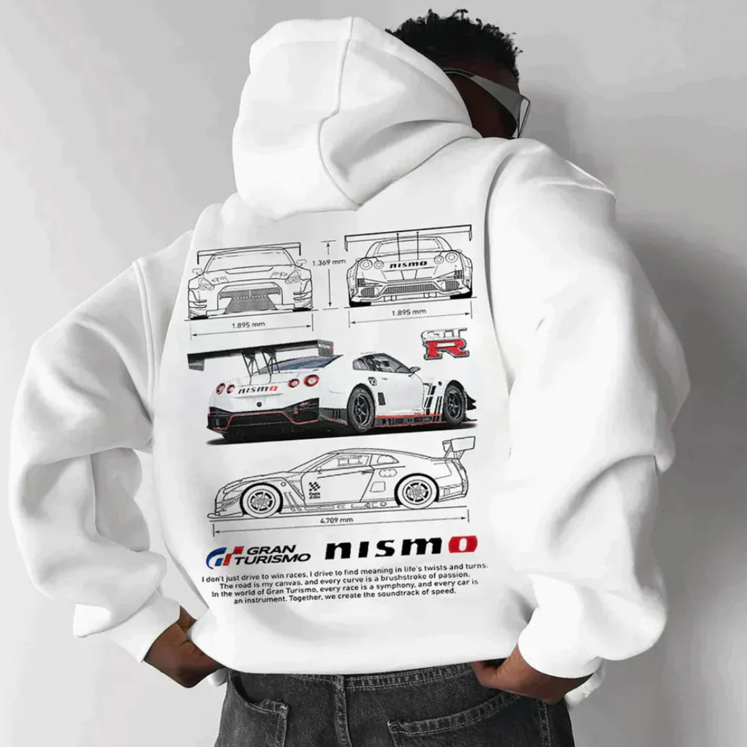 Herre varm plus size hættetrøje med unikt print. Ideel til afslappet mode og streetwear stil.