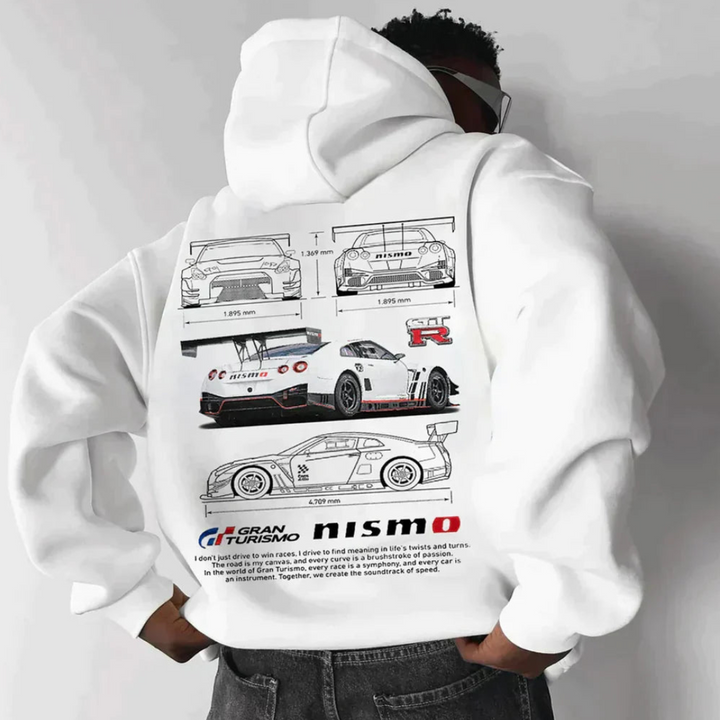 Herre varm plus size hættetrøje med unikt print. Ideel til afslappet mode og streetwear stil.
