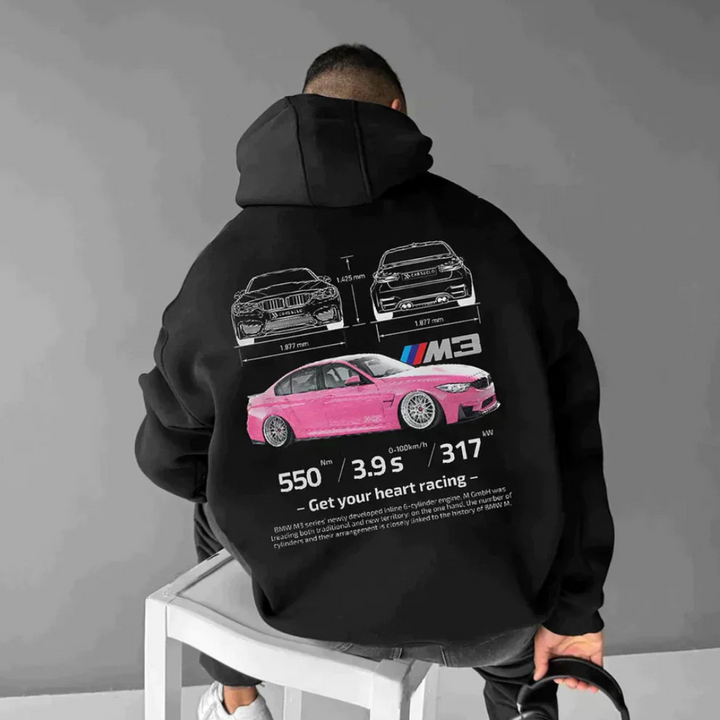Mænds plus size hættetrøje, varm hoodie med trendy print. Ideel til streetwear og afslappet stil for mænd.