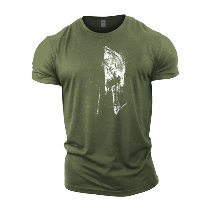 Herre fitness T-shirt i militærgrøn, bagfra, demonstrerer ergonomisk pasform.