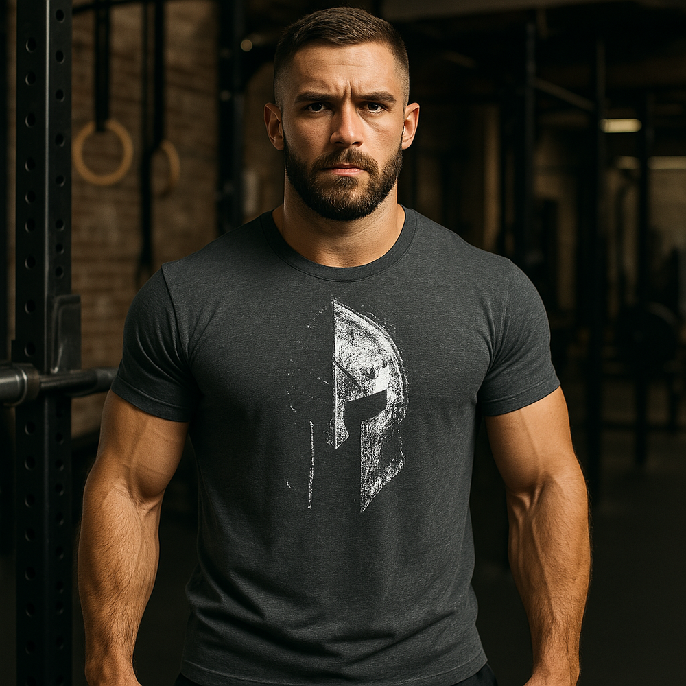 Herre fitness T-shirt i grå, åndbar og komfortabel, perfekt til aktiv livsstil.