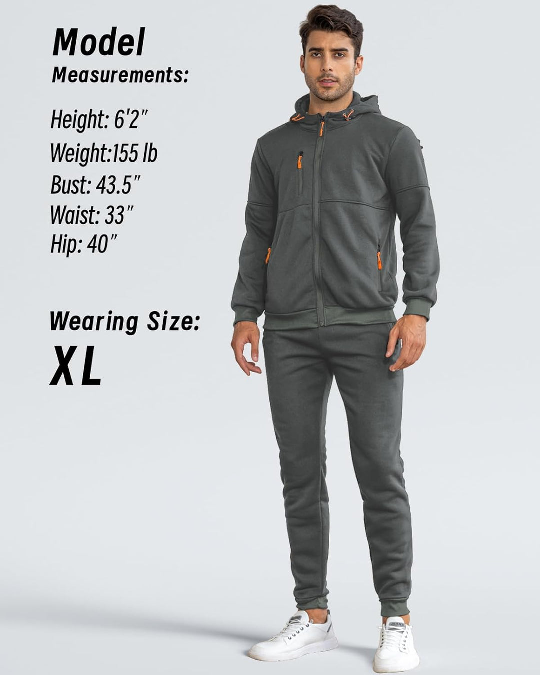 Herre Slim-Fit træningsdragt, åndbar, mørkeblå, frontvisning, stilfuldt look, letvægtsmateriale til sport og fritid