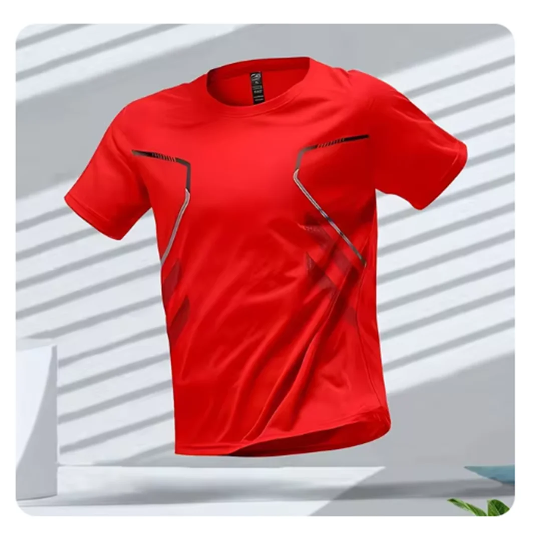 Herre sport T-shirt i grå, åndbar og hurtigtørrende, ideel til intens træning, med 4-vejs stretch og ergonomisk pasform.