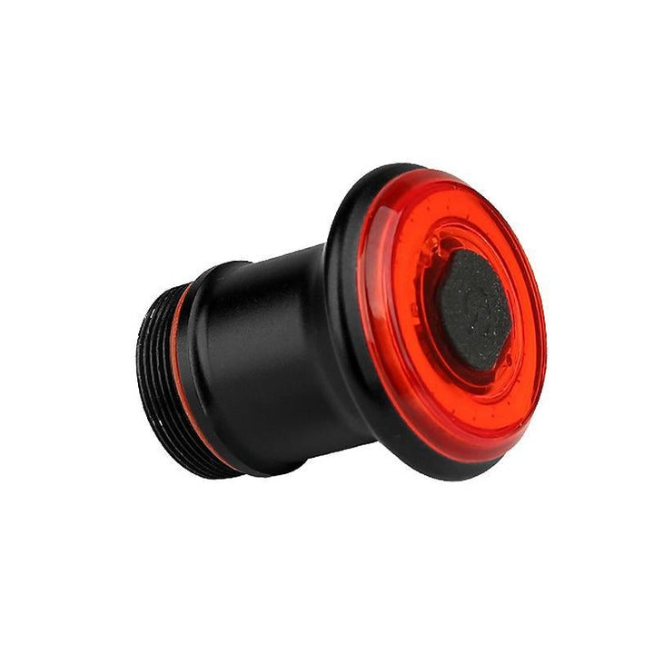 Højlyskende USB baglygte i aluminium med LED-COB og EnSca-linse, kompakt og vejrbestandig til cykler.