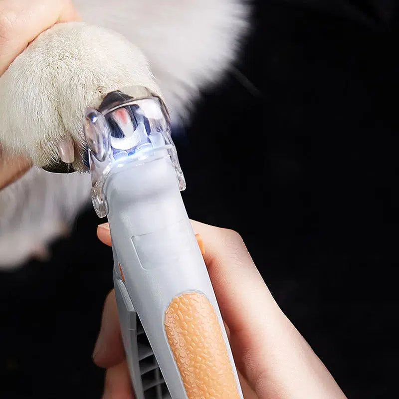 Hundeklo klipper med hurtigsensor, ergonomisk design, rustfrit stål, sikker og smertefri, til præcis klopleje.