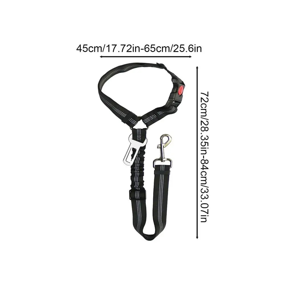 Hundebilsikkerhedssele, justerbar, mange farver, 360-graders karabiner, for sikre og bekvemme bilture.
