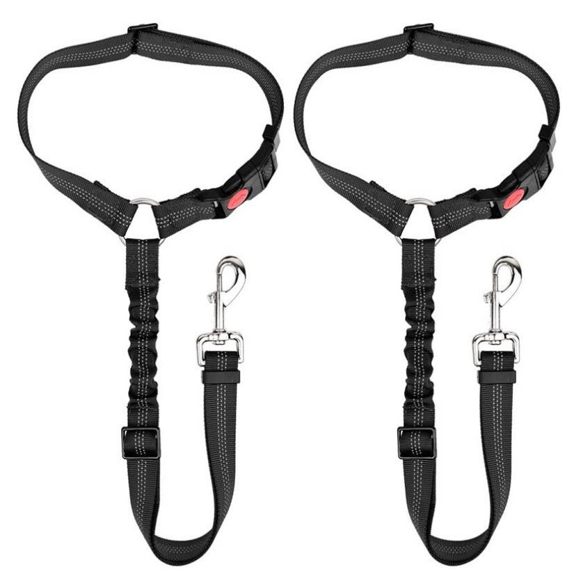Hundebilsikkerhedssele, justerbar, mange farver, 360-graders karabiner, for sikre og bekvemme bilture.