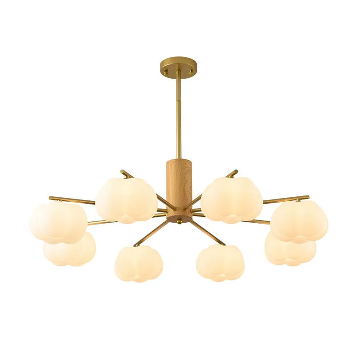 Træ loftslampe til stuen - Elegant lysekrone