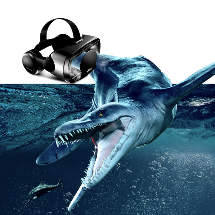 Smarte VR-briller med 3D-lyd, fuldskærmsdisplay og justerbart design for en fordybende oplevelse.