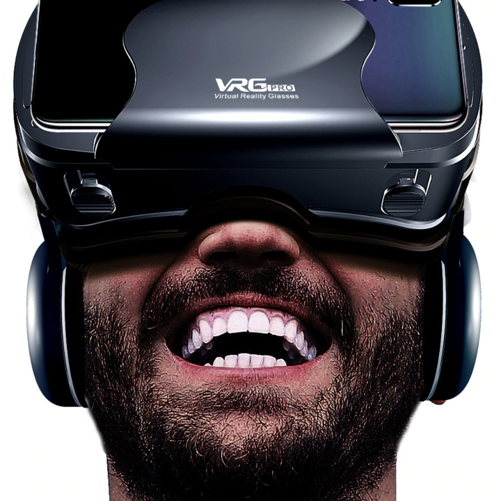 Smarte VR-briller med 3D-lyd, fuldskærmsdisplay og justerbart design for en fordybende oplevelse.