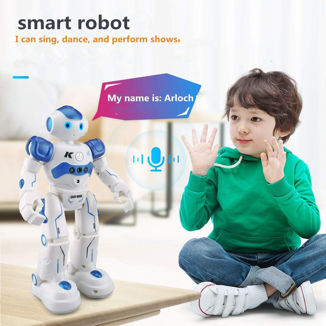 Interaktiv blå/pink uddannelsesrobot NovaBot danser og lærer, fremmer leg og uddannelse hos børn.
