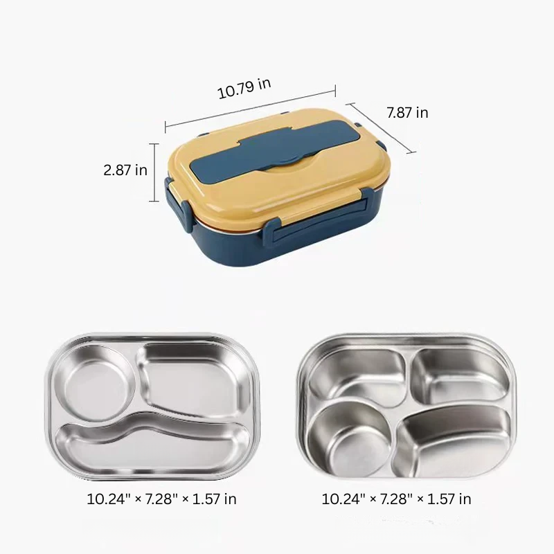 Rustfri stål madkasse til bento, holder måltider varme/kolde med isolering.