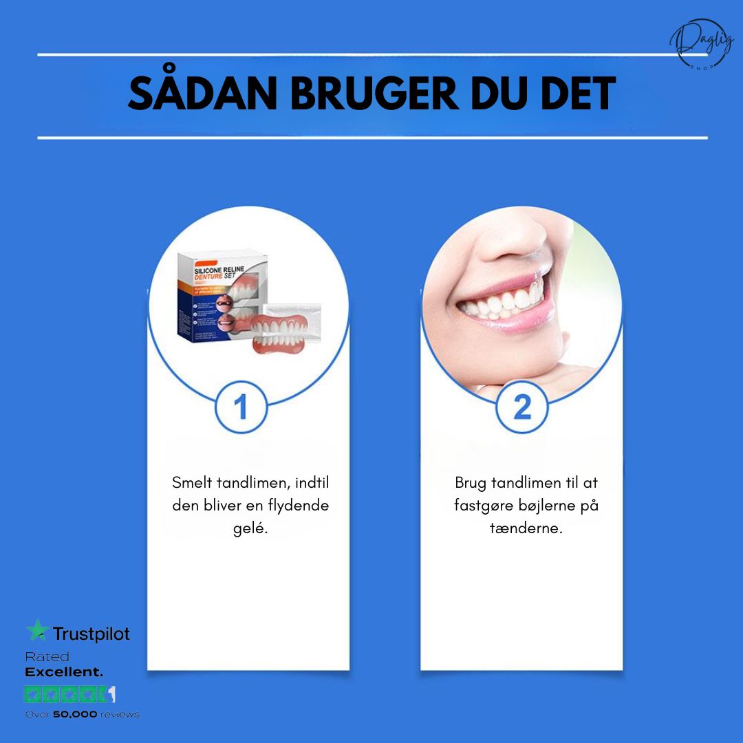 Forskellen er tydelig: Et smukt, hvidt og selvsikkert smil med vores instant kosmetiske tandfiner.