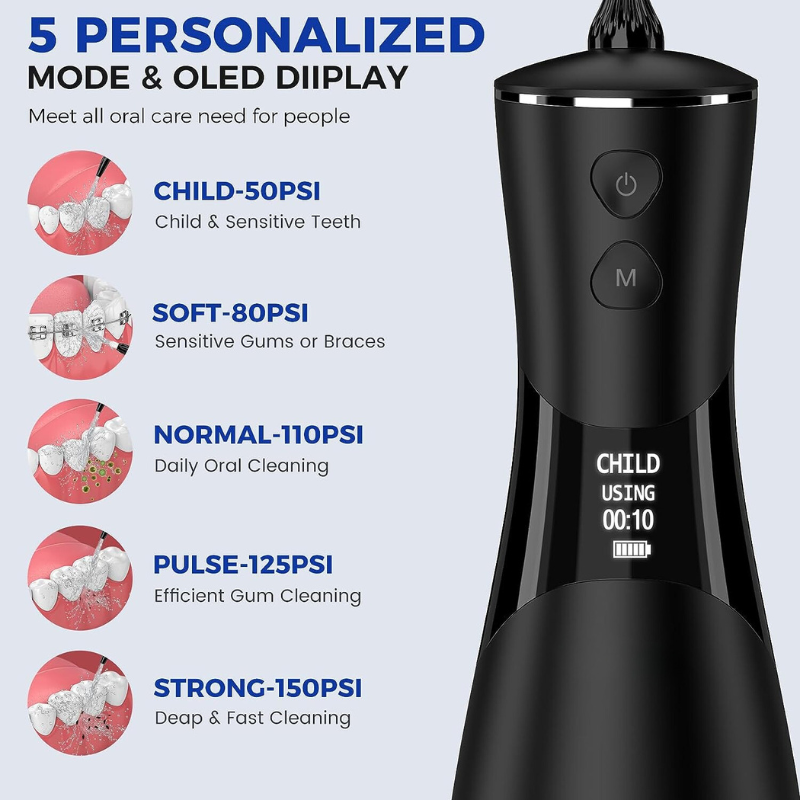 JetFloss oral irrigator fjerner plak & madrester for optimal tandkødpleje & frisk ånde.
