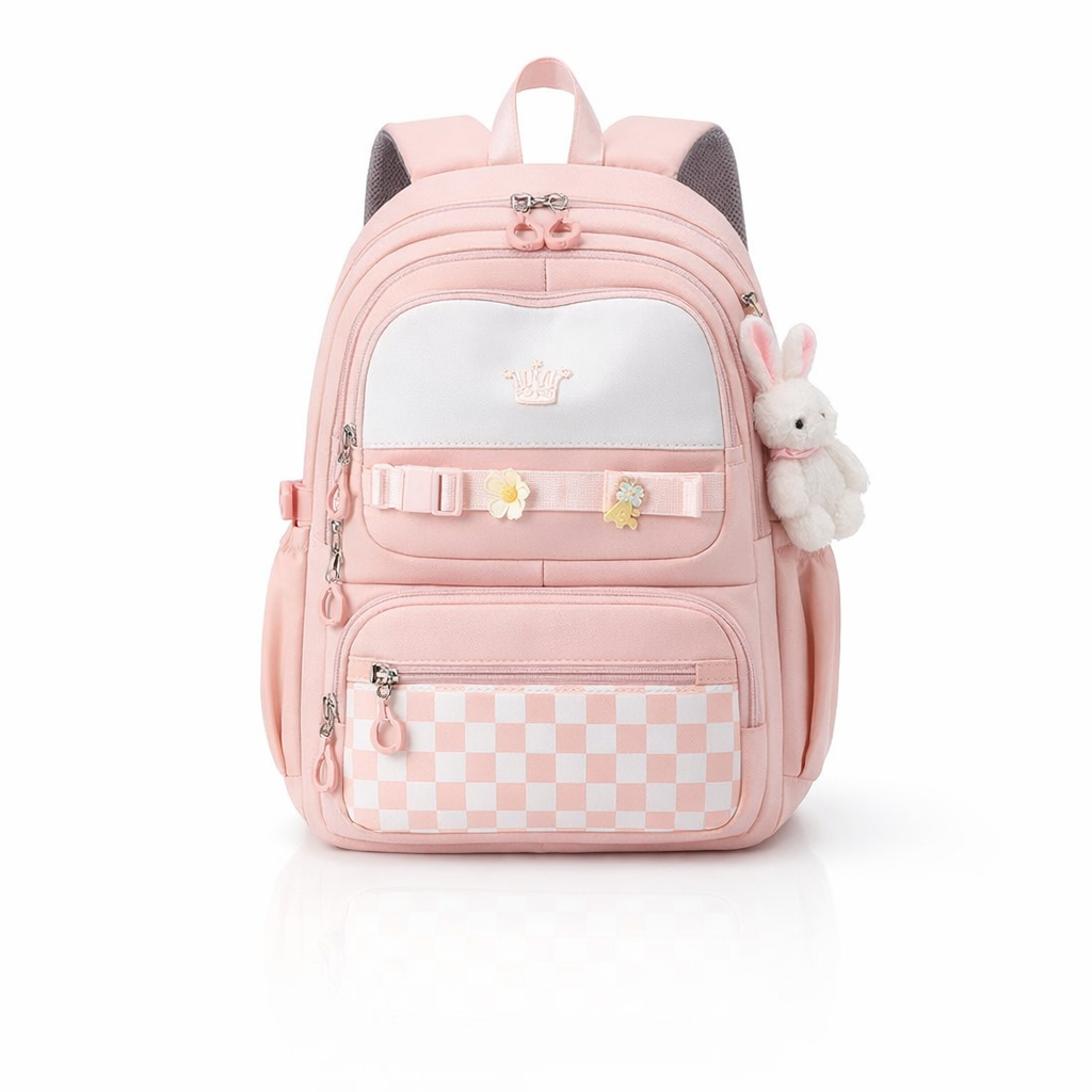 Praktisk sort studietaske/rygsæk med specifikt laptoprum. Perfekt unisex skoletaske til organisering og pendling.
