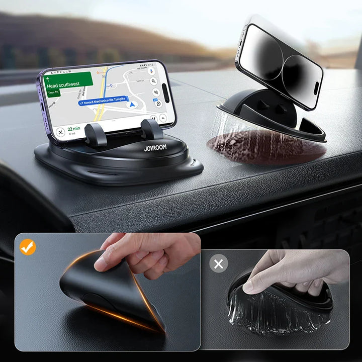 Smartphone bilholder monteret i bilens interiør for nem adgang og sikker navigation under kørsel.