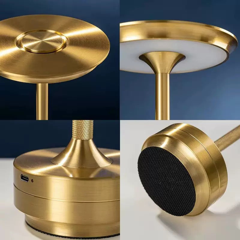 Trådløs, dæmpbar luksuriøs LED-bordlampe i aluminium med moderne design, ideel til elegant rumbelysning.