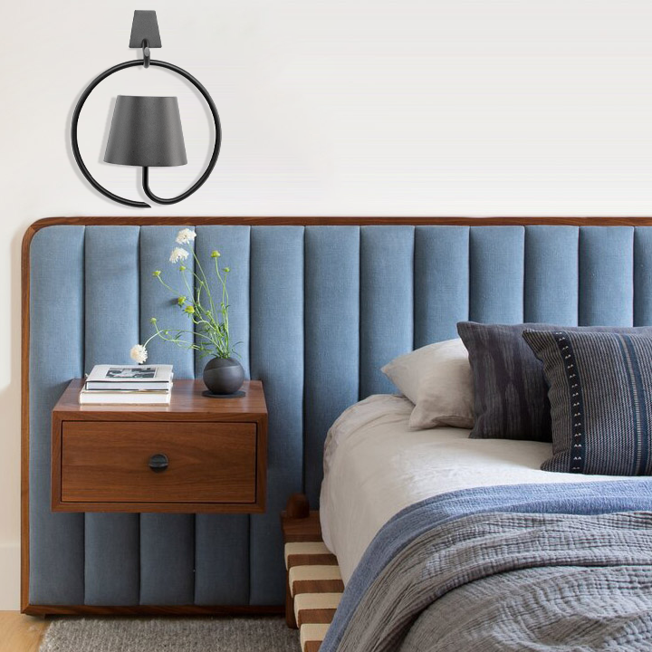 Trådløs LED-hængelampe til indendørs og udendørs brug, moderne design, varmt lys, touch-dæmpningsfunktion og USB-opladning.