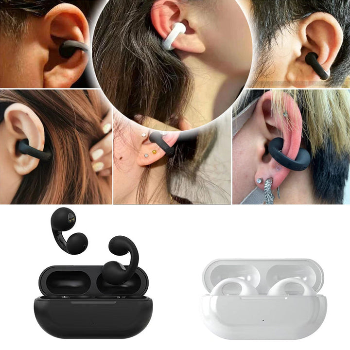 Trådløst Bluetooth sportshovedsæt, ergonomisk, vandtæt, sort eller hvid, ideel til træning og lydoplevelse