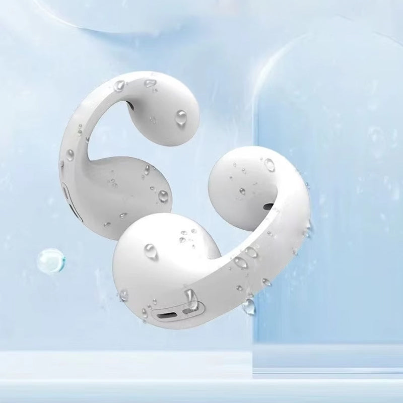Trådløst Bluetooth sportshovedsæt, ergonomisk, vandtæt, sort eller hvid, ideel til træning og lydoplevelse
