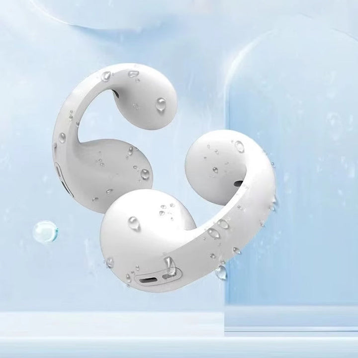 Trådløst Bluetooth sportshovedsæt, ergonomisk, vandtæt, sort eller hvid, ideel til træning og lydoplevelse