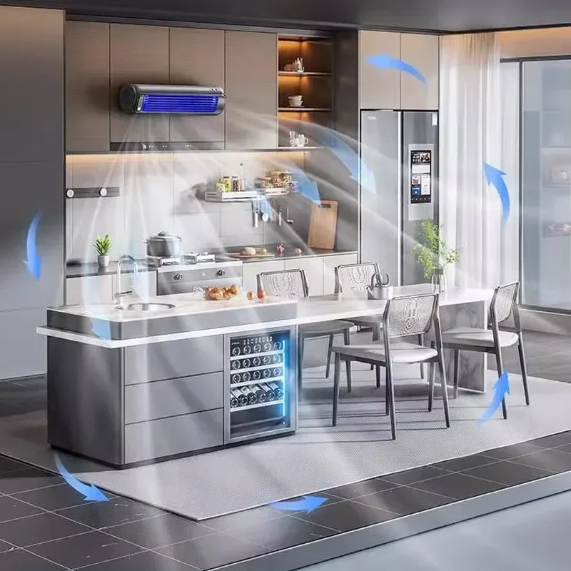Trådløst klimaanlæg, kompakt design, bærbart, til hjem eller kontor, alsidig montering, hurtig afkøling.