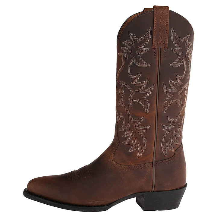 Elegante brune cowboystøvler til mænd, klar til at fuldende dit klassiske eller moderne outfit.