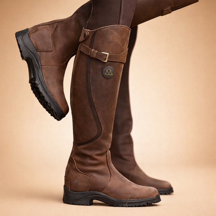 Klassiske sorte knæhøje ridestøvler til kvinder med tidløs elegant equestrian stil og komfort.